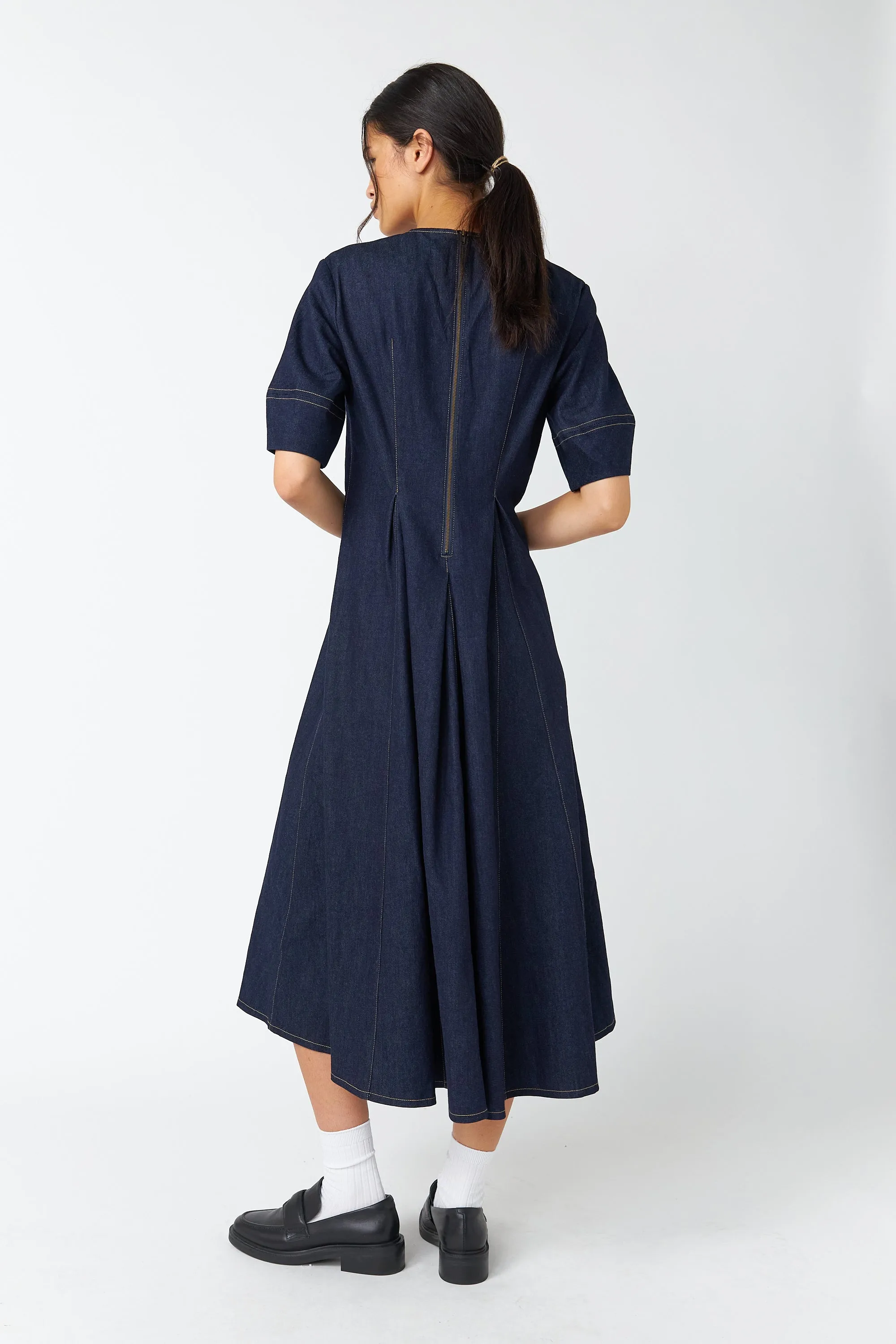Denim godet dress