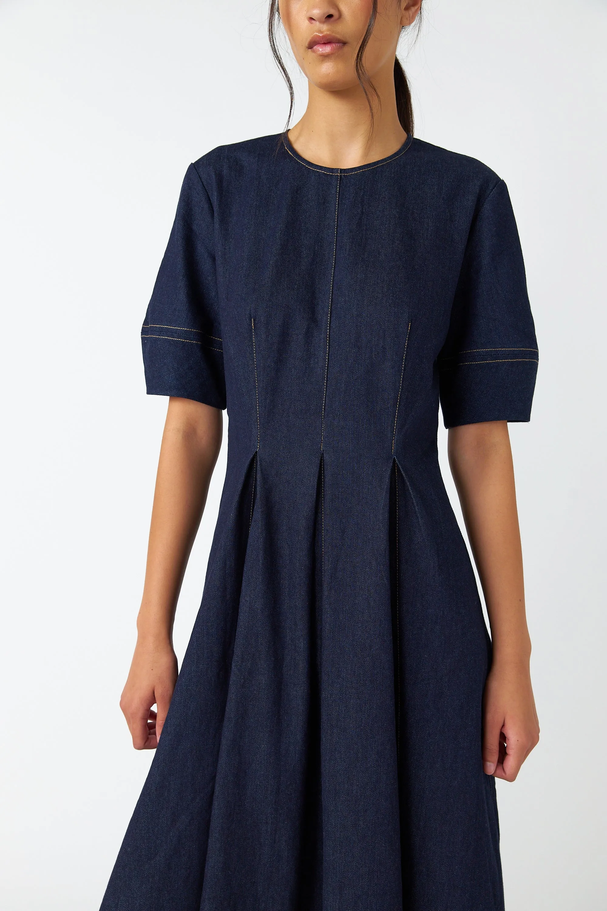 Denim godet dress