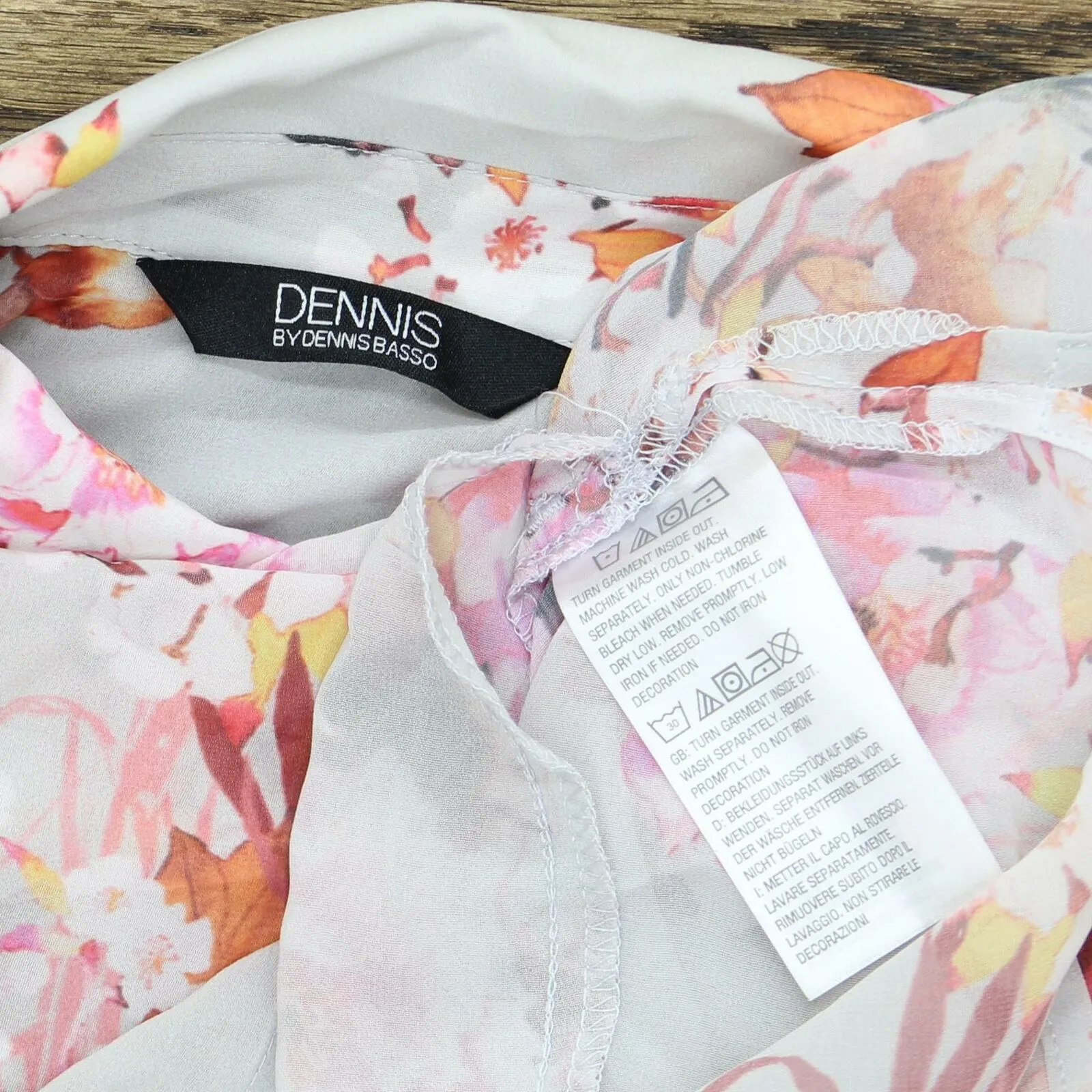 Dennis Basso Women's Floral Button-Front Sheer Duster Blouse