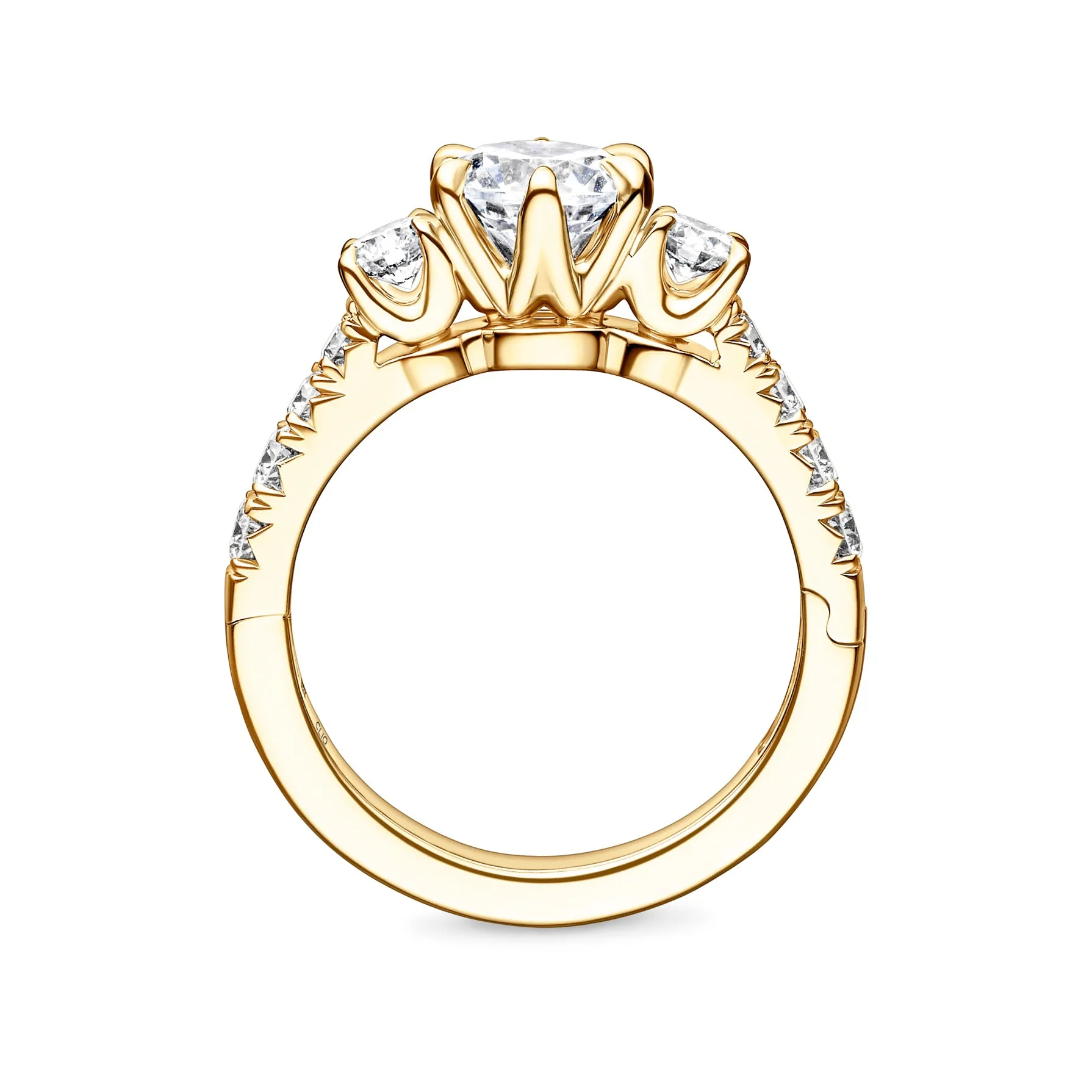 Devaraux Three Stone Diamond Engagement Ring