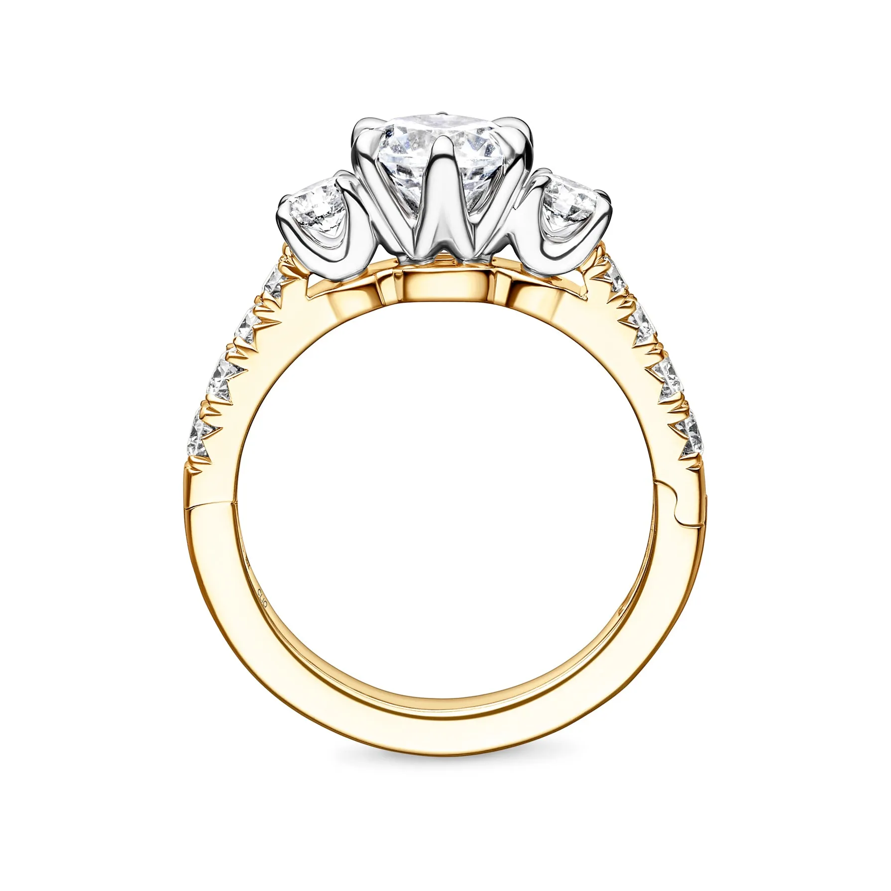 Devaraux Three Stone Diamond Engagement Ring