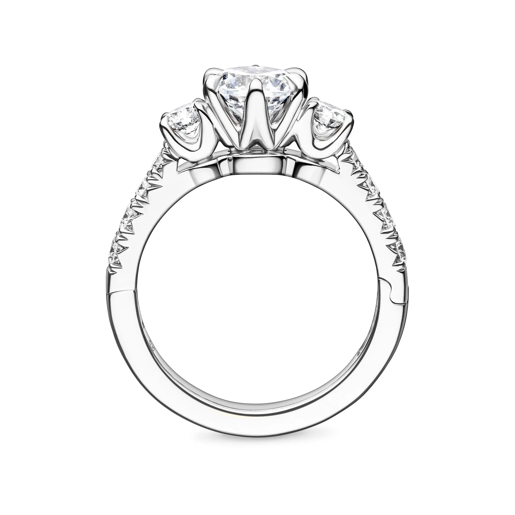 Devaraux Three Stone Diamond Engagement Ring