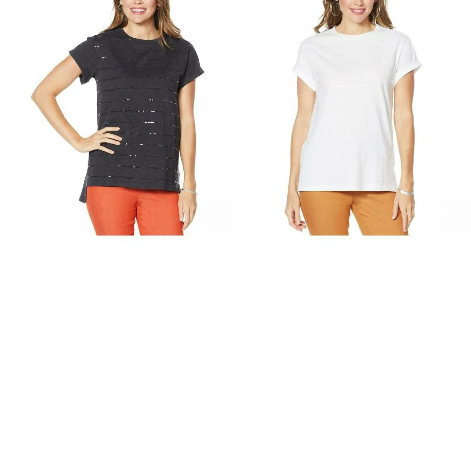 DG2 by Diane Gilman Women's Plus Size Embellished Cuff Sleeve Top