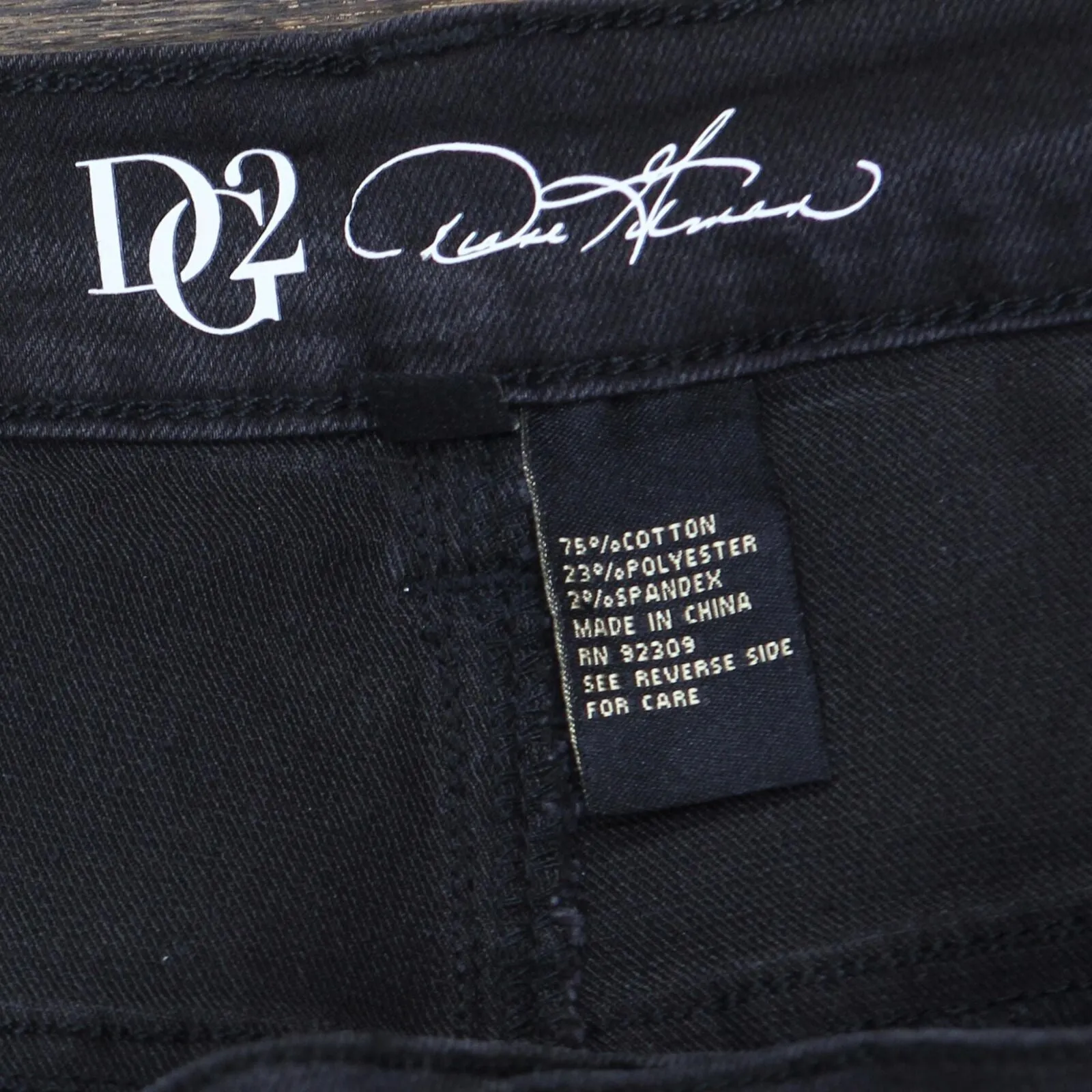 DG2 by Diane Gilman Women's Tall Embellished Side Stripe Jeans Black 20W Tall
