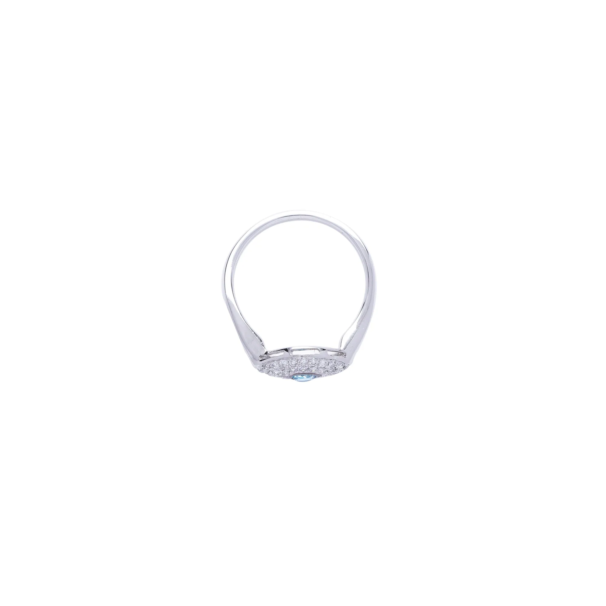 Diamond & Aquamarine Evil Eye Ring