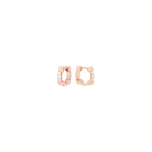 Diamond Cage Huggies | Rose Gold