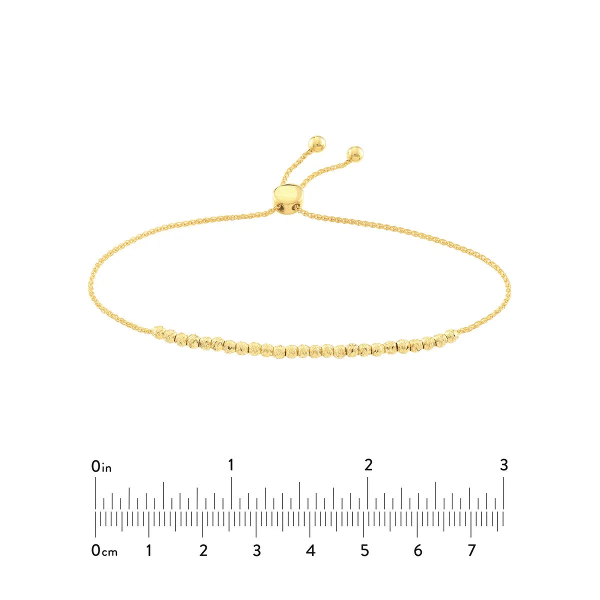Diamond-Cut Beaded Bolo Bracelet