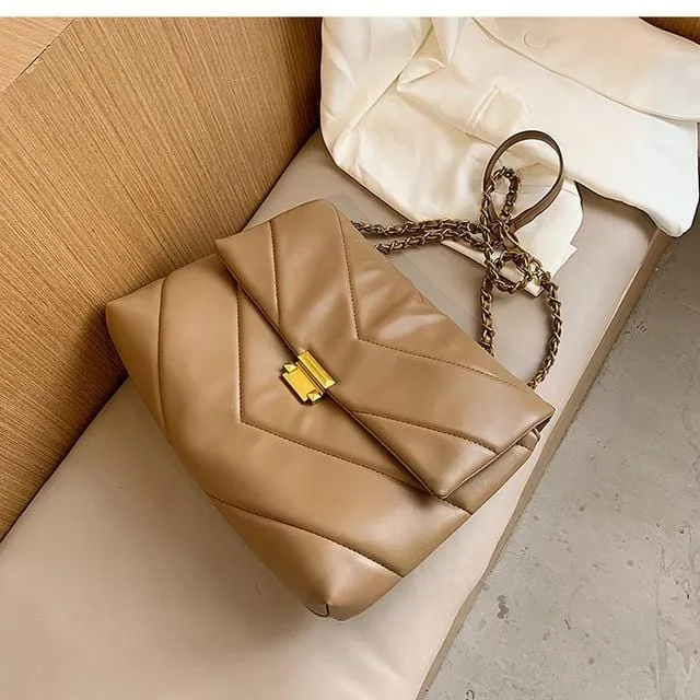 Diamond Lattice Oversized Shoulder Bag
