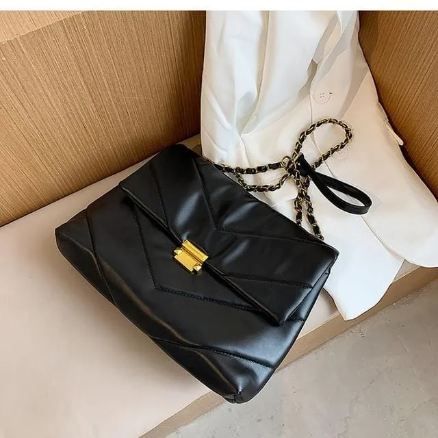 Diamond Lattice Oversized Shoulder Bag