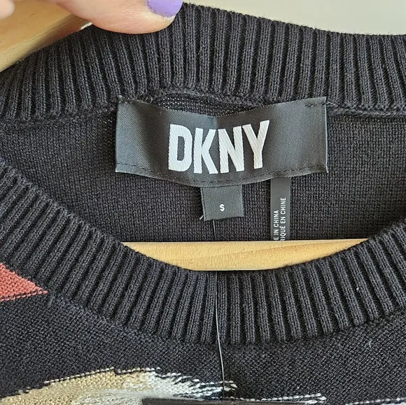 DKNY Women's 3/4 Sleeve Crewneck Sweater