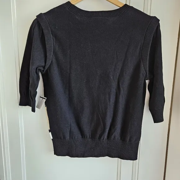 DKNY Women's 3/4 Sleeve Crewneck Sweater