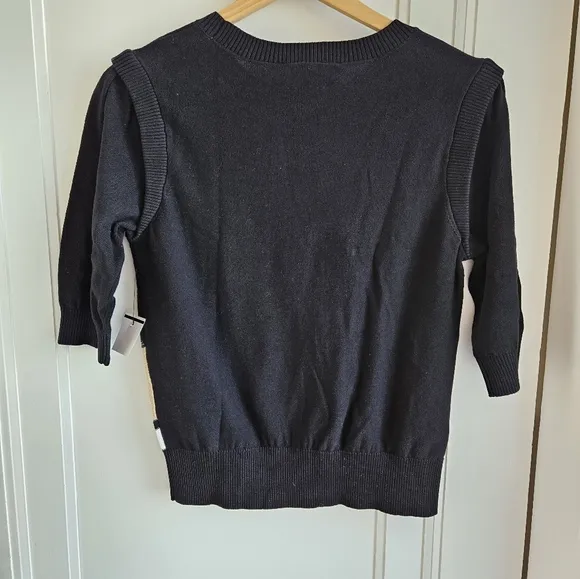 DKNY Women's 3/4 Sleeve Crewneck Sweater
