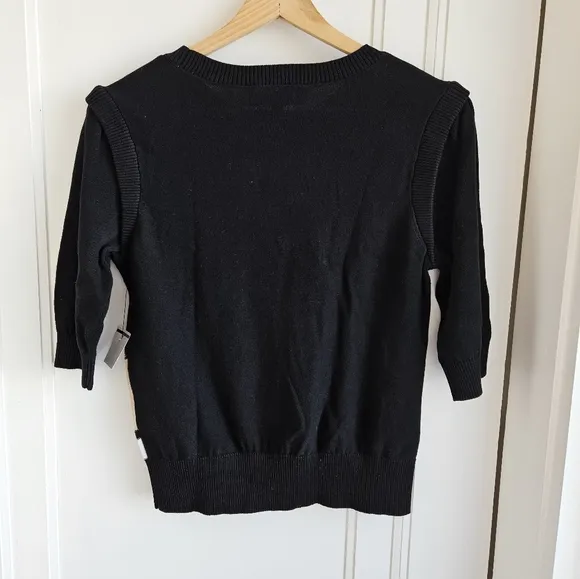 DKNY Women's 3/4 Sleeve Crewneck Sweater