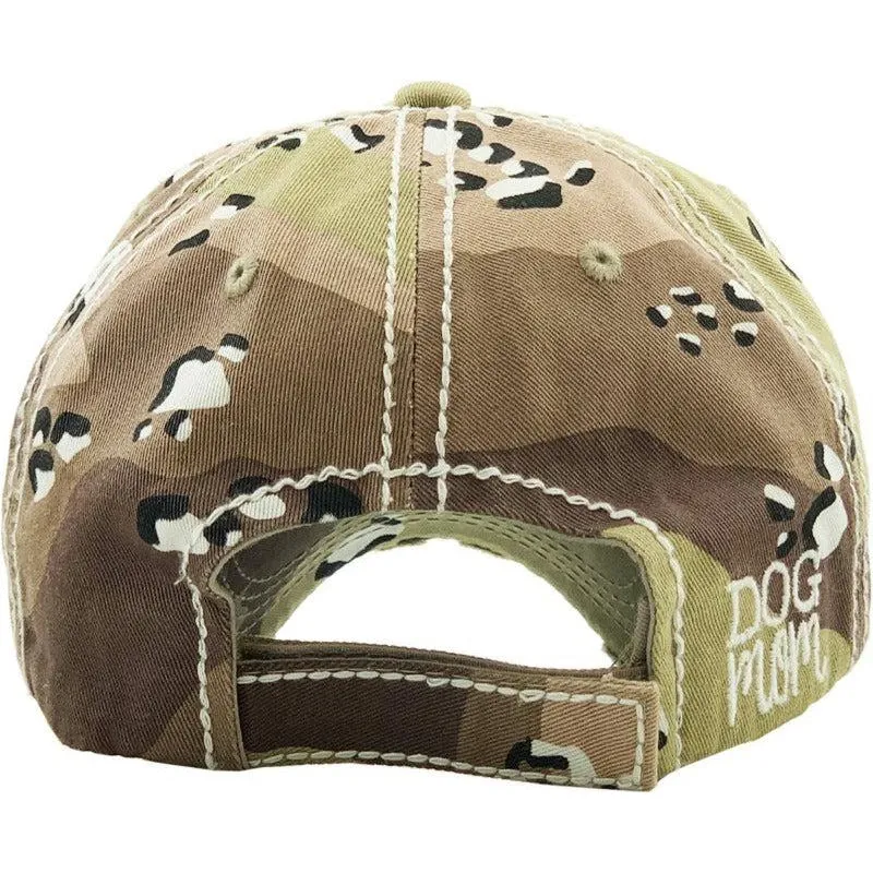 DOG Mom Vintage Camouflage Baseball Cap