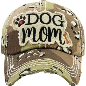 DOG Mom Vintage Camouflage Baseball Cap