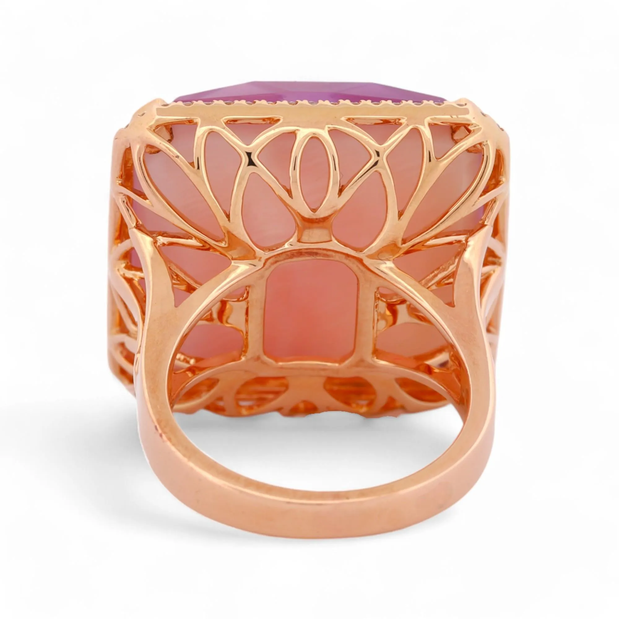 Doron Paloma Doves Viola Ring in 18k Rose Gold with Amethyst, MOP & Diamonds