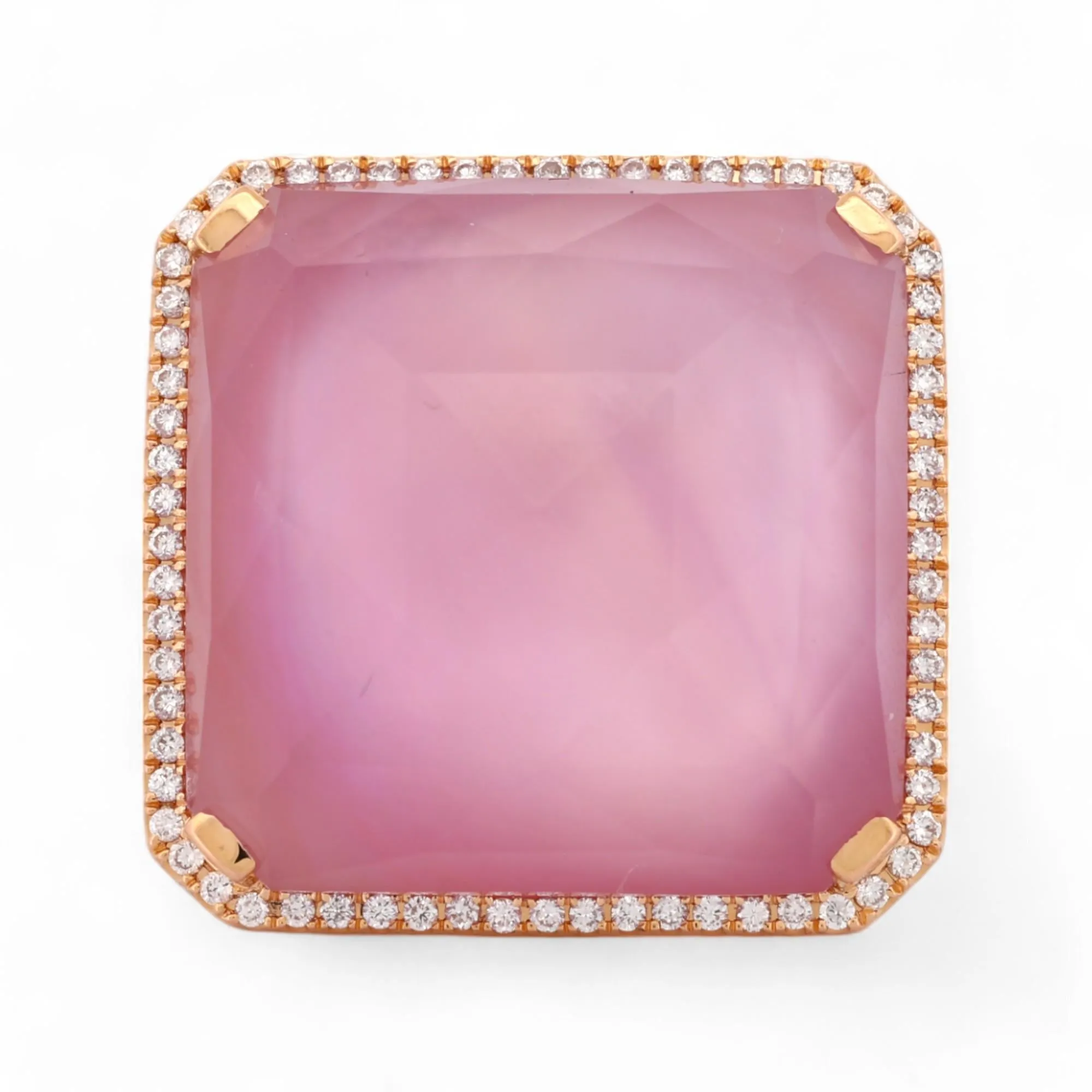 Doron Paloma Doves Viola Ring in 18k Rose Gold with Amethyst, MOP & Diamonds