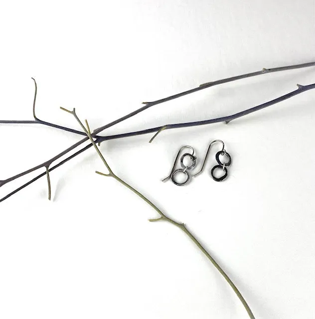Double Silver Circle earring