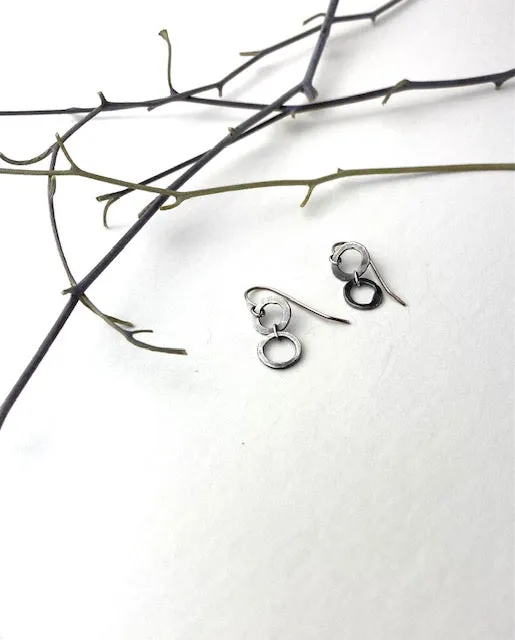 Double Silver Circle earring