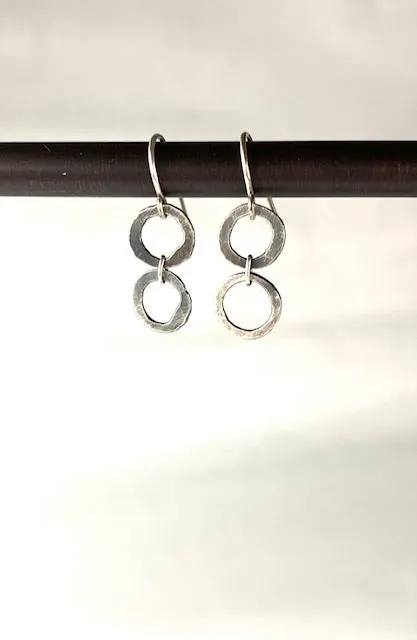 Double Silver Circle earring