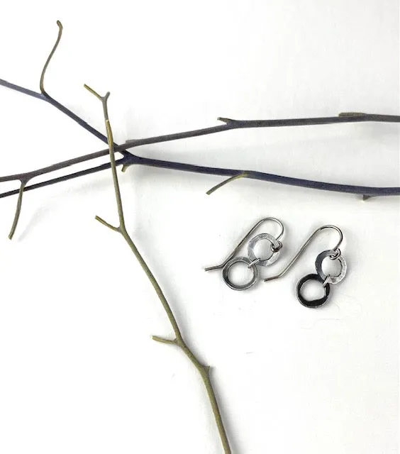 Double Silver Circle earring