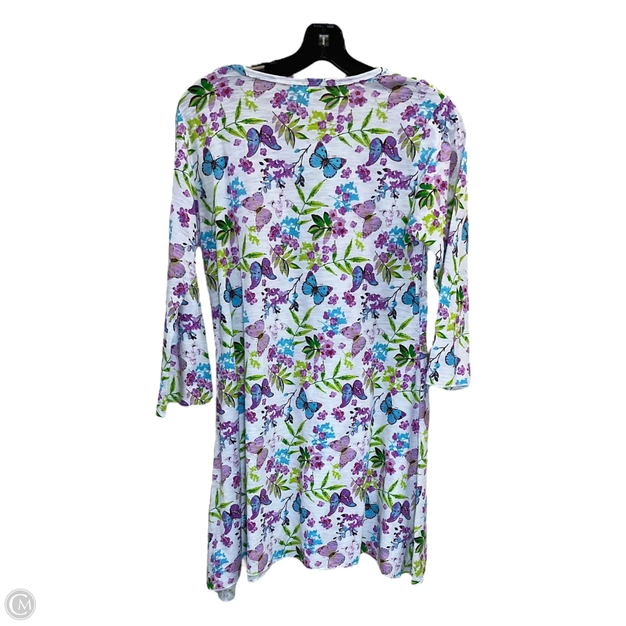 Dress Casual Short By Clothes Mentor In Purple & White, Size: M