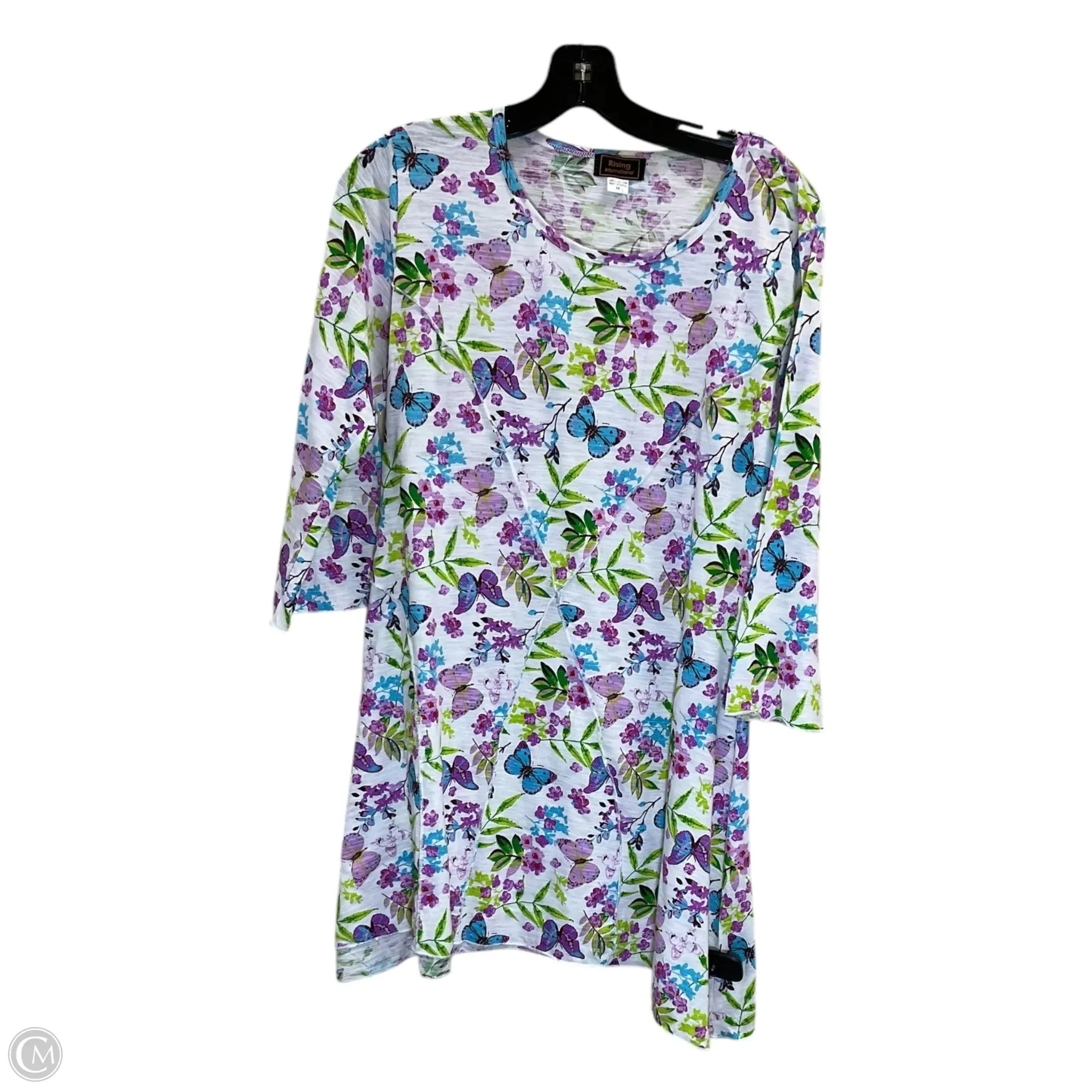 Dress Casual Short By Clothes Mentor In Purple & White, Size: M