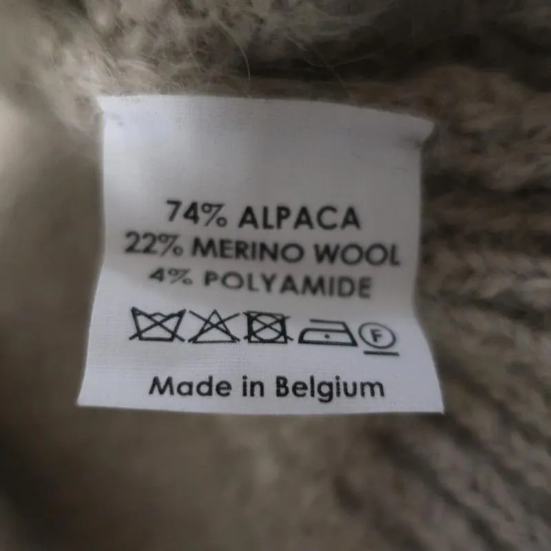 Dries Van Noten Sweater Beige Crystal-Embellished Alpaca Blend Size Medium