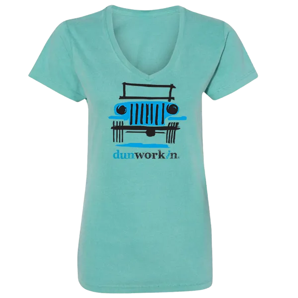 Dunworkin 4x4 Women's Short Sleeve V Neck Tee