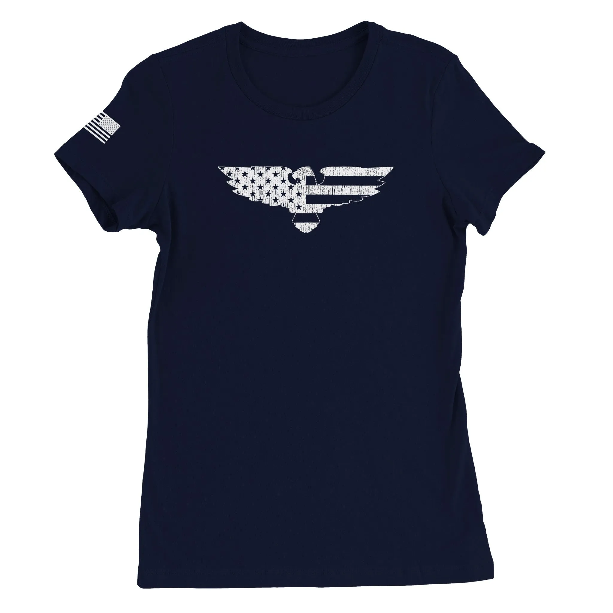 Eagle Flag Womens Crewneck T-shirt