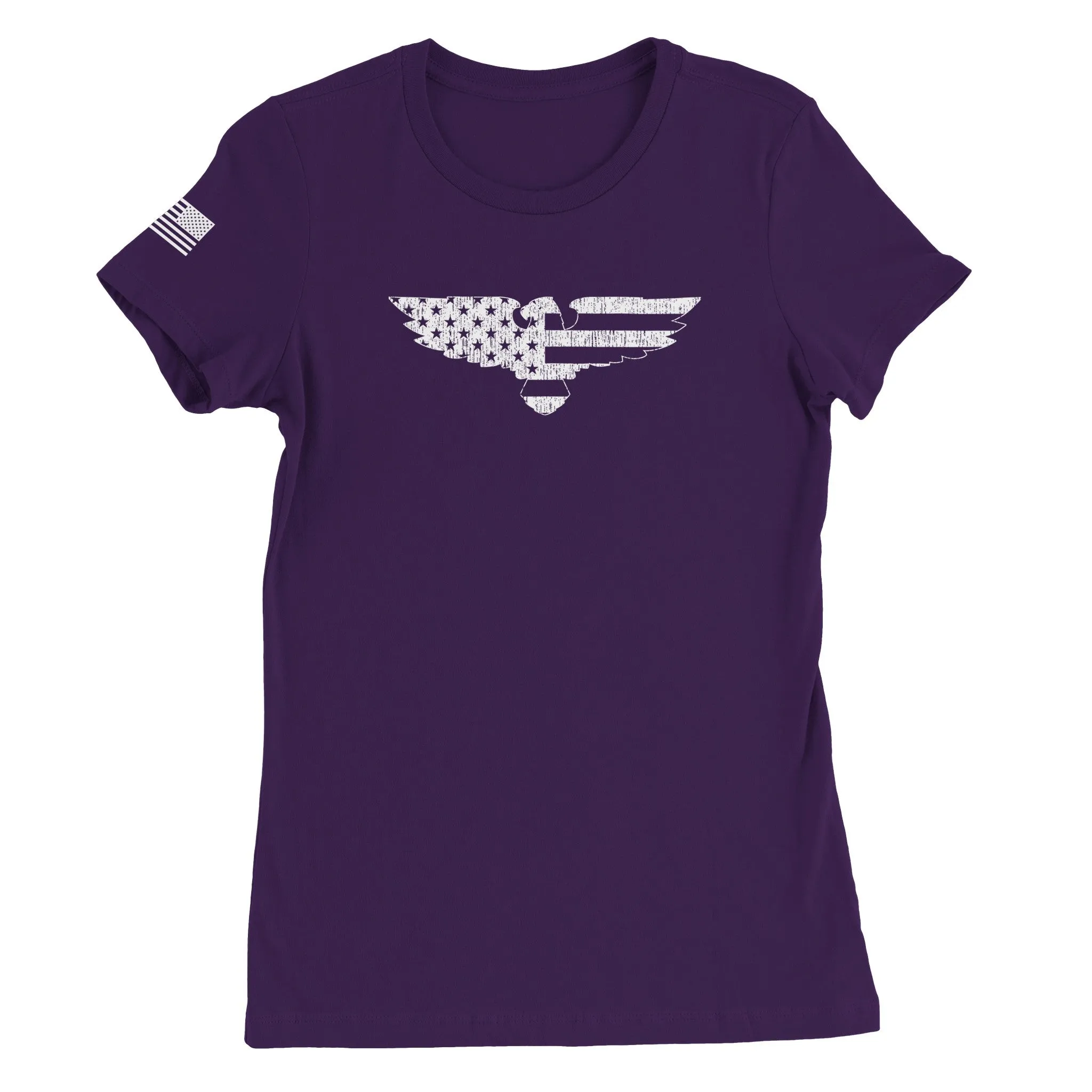Eagle Flag Womens Crewneck T-shirt