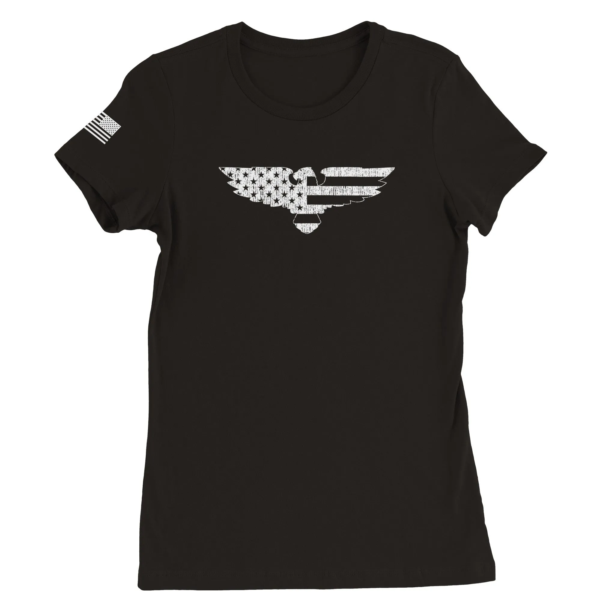 Eagle Flag Womens Crewneck T-shirt