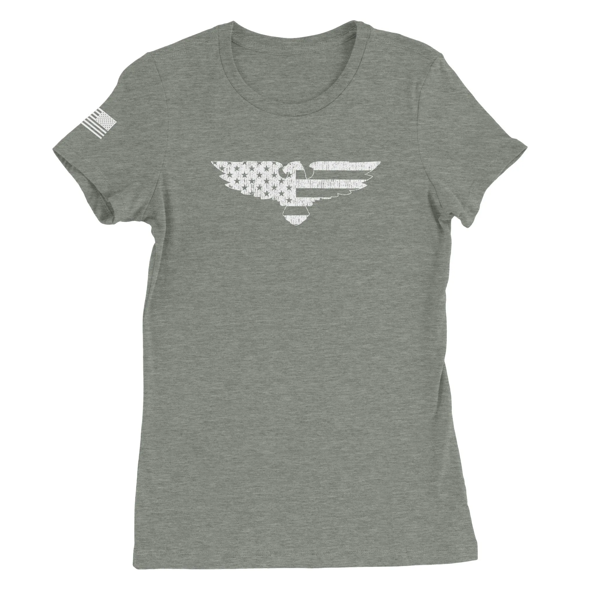 Eagle Flag Womens Crewneck T-shirt