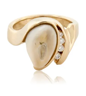 Elk Ivory and Diamond Ring