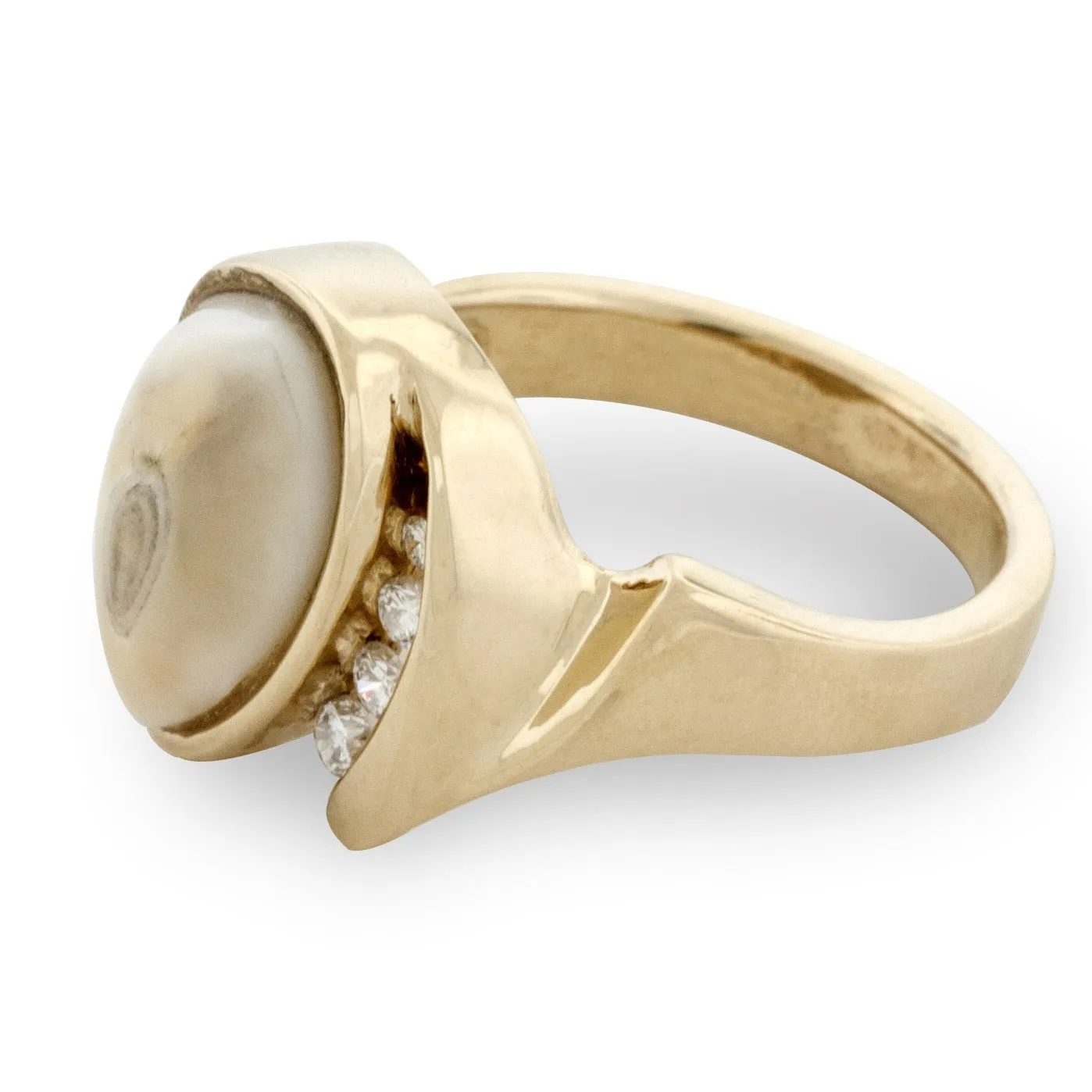 Elk Ivory and Diamond Ring