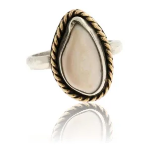 Elk Ivory Tooth Trophy Braided Ring