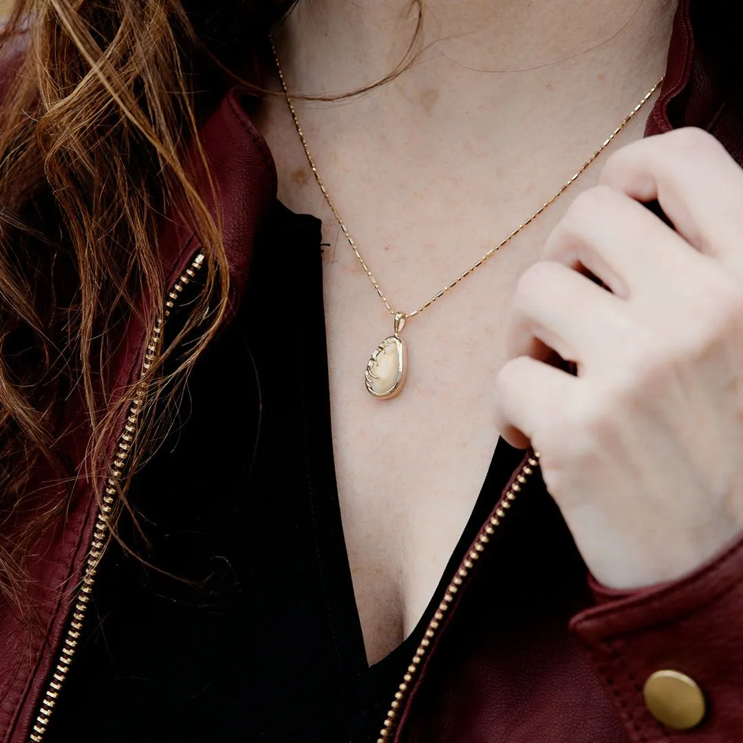 Elk Tooth Ivory Antler Pendant