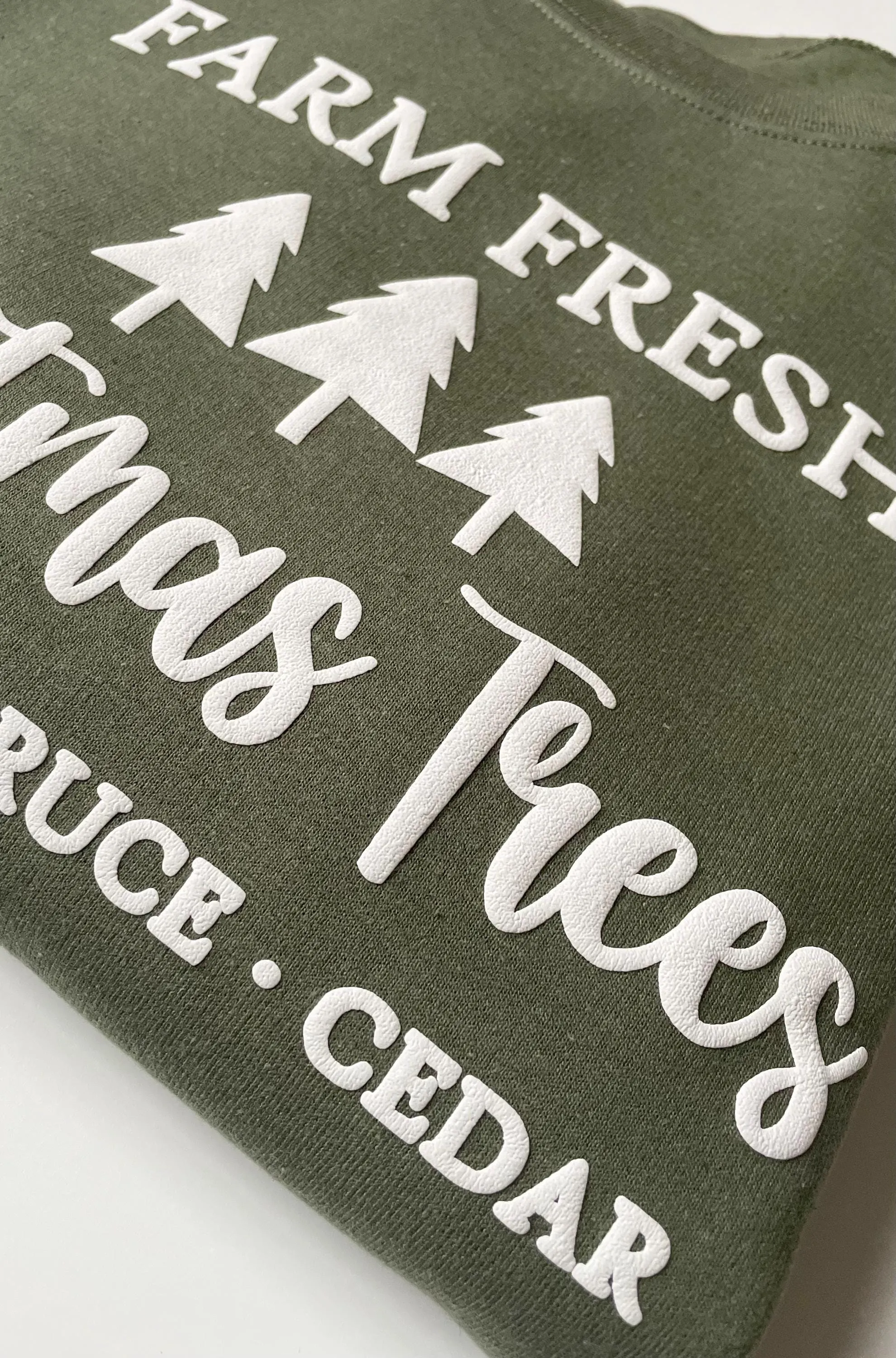 Embossed Women's Farm Fresh Christmas Tree Sweatshirt