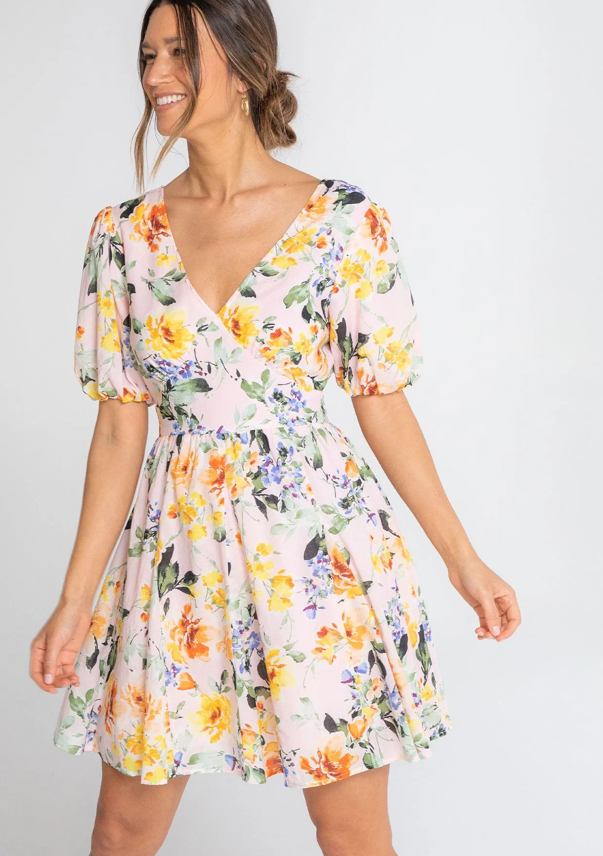 Emilia Puff Sleeve Mini Dress