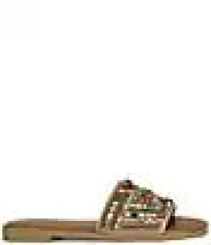 Essere Rainbow Embellished Flat Sandal