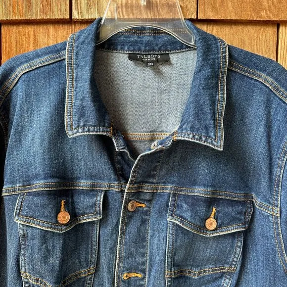 EUC Talbots Classic Denim Trucker Jean Jacket in Women's 3X Petite