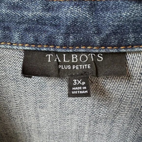 EUC Talbots Classic Denim Trucker Jean Jacket in Women's 3X Petite