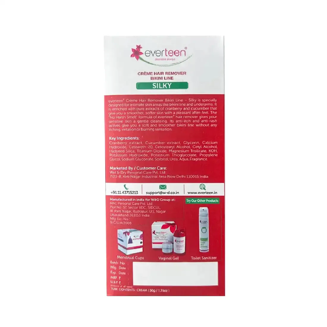 everteen Combo - Yonilife Revitalizing Gel 30g and Silky Bikini Line Hair Remover Creme 50g - 1 Each