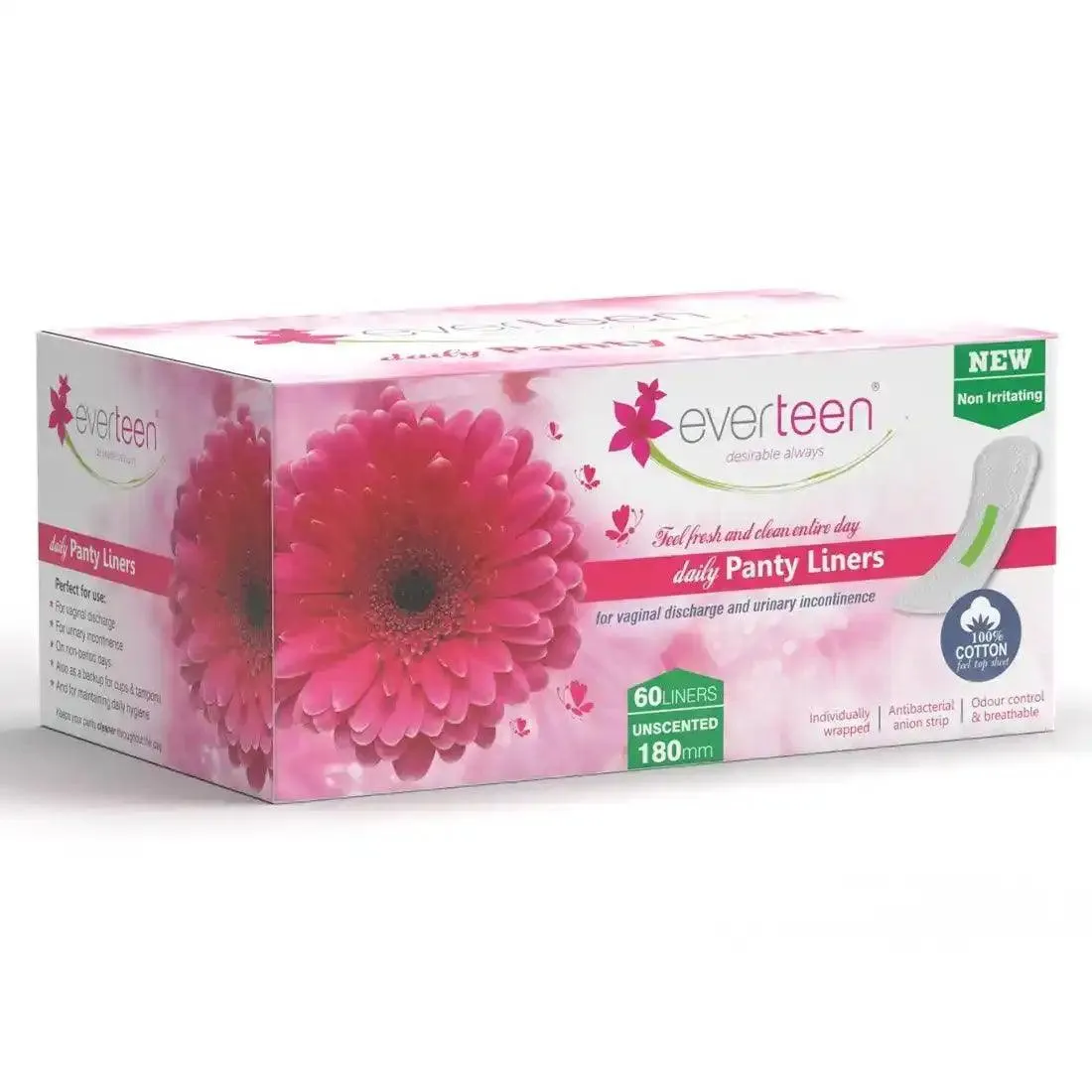 everteen Daily Panty Liners with Neem, Aloe Vera for Vaginal Discharge and Urinary Incontinence in Women