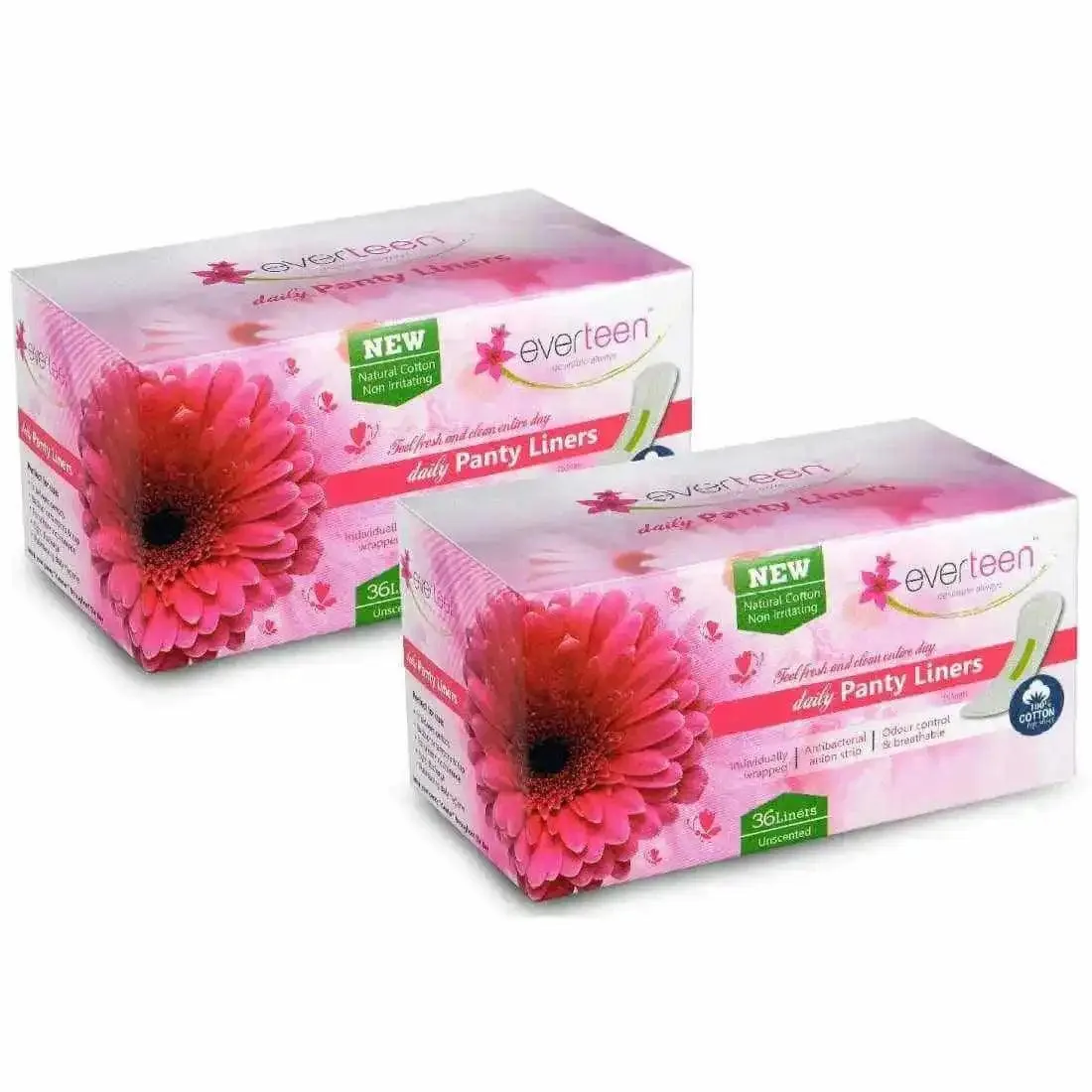 everteen Daily Panty Liners with Neem, Aloe Vera for Vaginal Discharge and Urinary Incontinence in Women