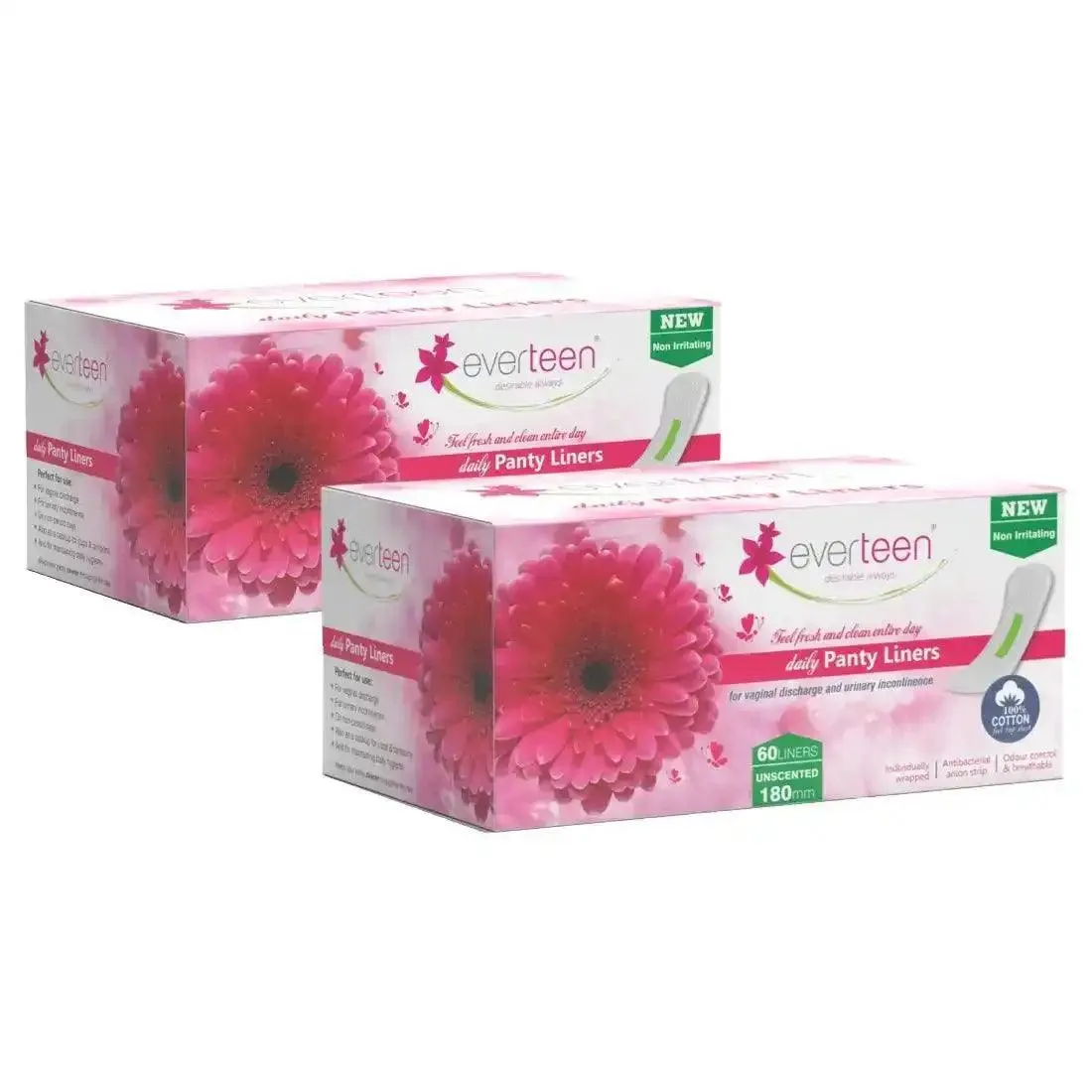 everteen Daily Panty Liners with Neem, Aloe Vera for Vaginal Discharge and Urinary Incontinence in Women