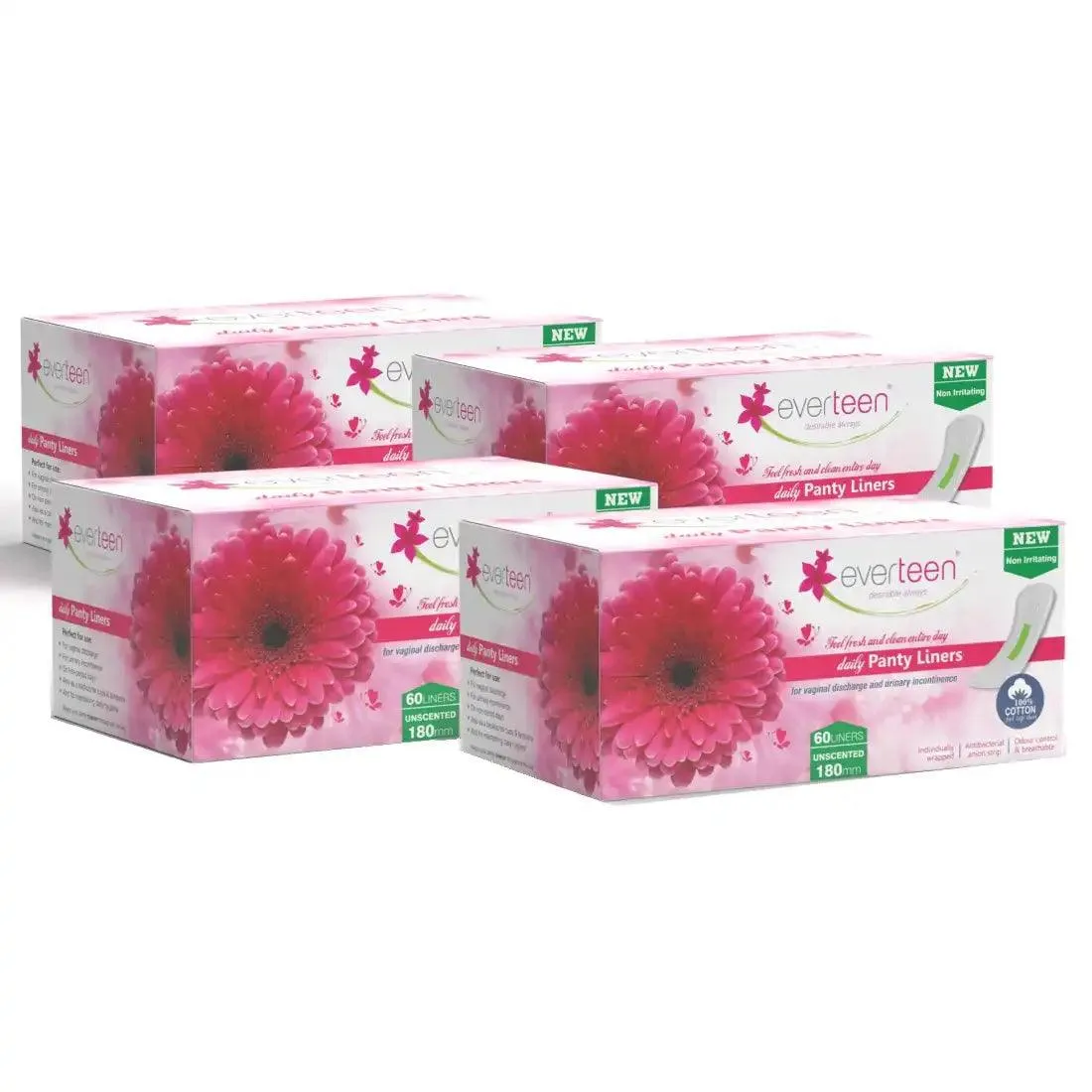 everteen Daily Panty Liners with Neem, Aloe Vera for Vaginal Discharge and Urinary Incontinence in Women
