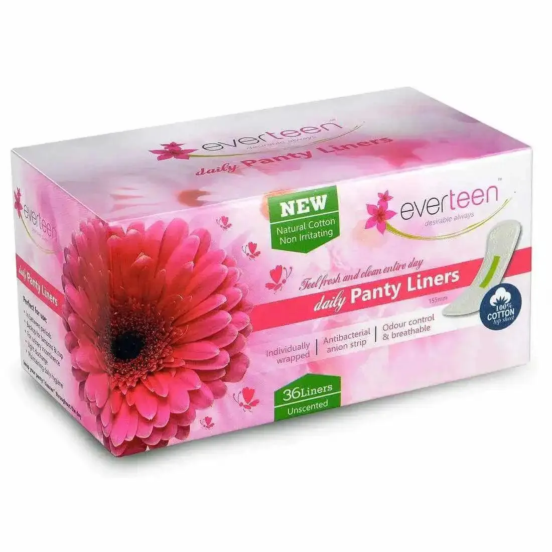 everteen Daily Panty Liners with Neem, Aloe Vera for Vaginal Discharge and Urinary Incontinence in Women