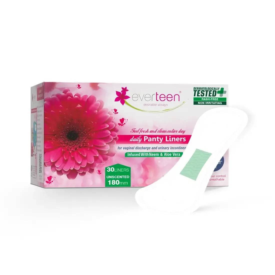 everteen Daily Panty Liners with Neem, Aloe Vera for Vaginal Discharge and Urinary Incontinence in Women