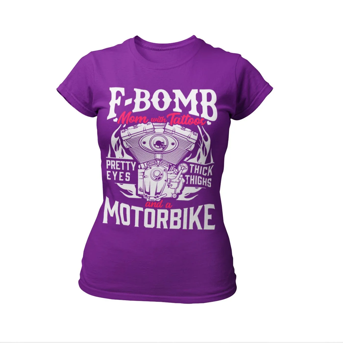 F-Bomb Mom with Tattoos & a Bike - Standard Women's T-shirt